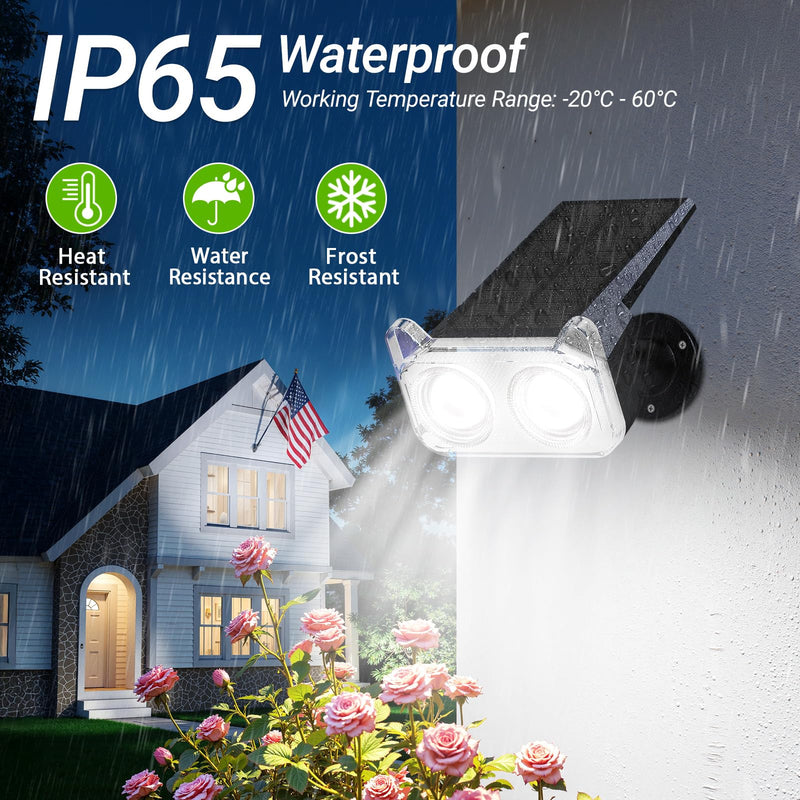 LETMY New Upgrade Solar Spot Lights Outdoor Waterproof with Bigger LED, 6 Pack Auto ON/Off Solar Lights Outdoor, 2-in-1 Wall Lights & 2 Modes Landscape Spotlights for Tree Yard Pathway Garden Decor Cool White
