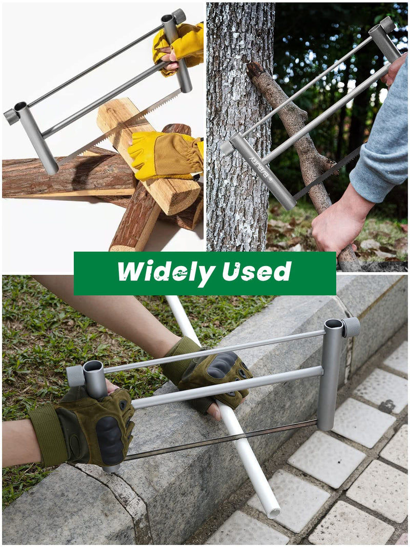 BIBURY Folding Hand Saw Outdoor Survival Tools, Portable Folding Wood Saw with 2pcs Replaceable 12.4” Blade & Buckle Cloth Bag, Aluminium Alloy Camping Pruning Tree Hand Saw for Gardening Style A