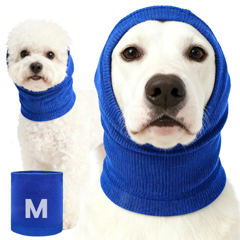 Quiet Dog Ear Muffs 1Pack, Anxiety Relief & Dog Ear Muffs Noise Protection for Grooming, Bathing, Fireworks, and Thunder – Soft Elastic Head and Ear (Medium, Blue) Medium