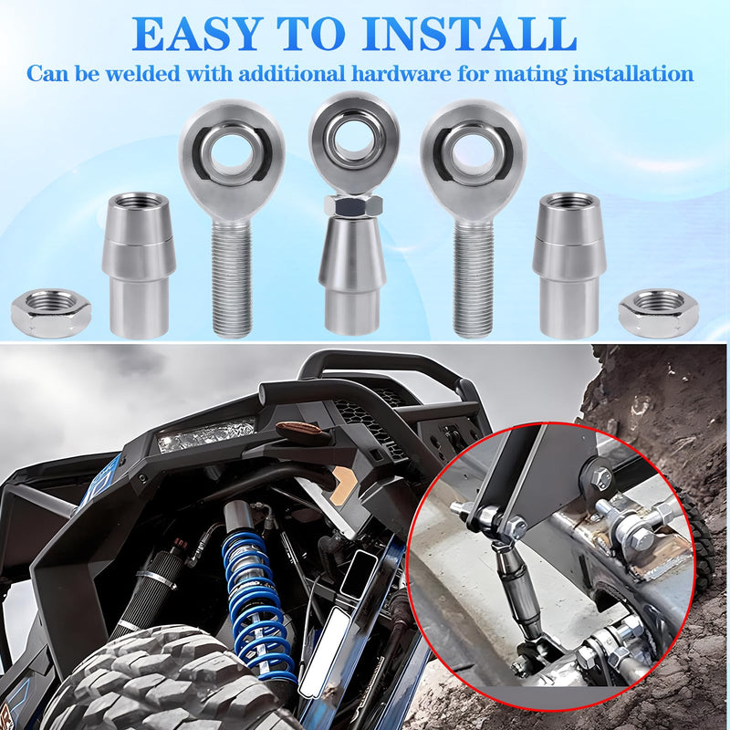5/8"-18 Rod End Bearing Heim Joints, XMR10 Chromoly Rod End Heim Joint Steering Shaft Support, Spherical Rod End,5/8-18 LH and RH Hand Male Thread Heim Joint with Jam Nuts -2Pk 5/8"-18-2Pk