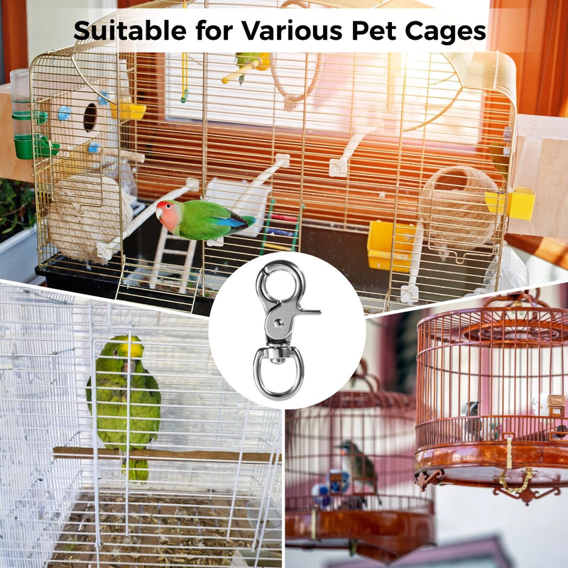 OMISTAR 30 PCS Trigger Snap Hooks, Heavy Duty Spring Buckle Metal Swivel Clips Snaps Hook for Pet Cages, Key Chains Swivel Clip Hooks Cage Lock