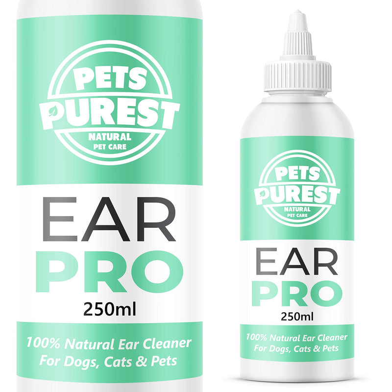 Pets Purest Ear Cleaner for Dogs 250ml - Recommended by Veterinarians in the UK - Dog Ear Cleaner for Head Shaking, Itching and Smelly Earwax - 100% Natural Ear Cleaner - PawsPlanet Australia