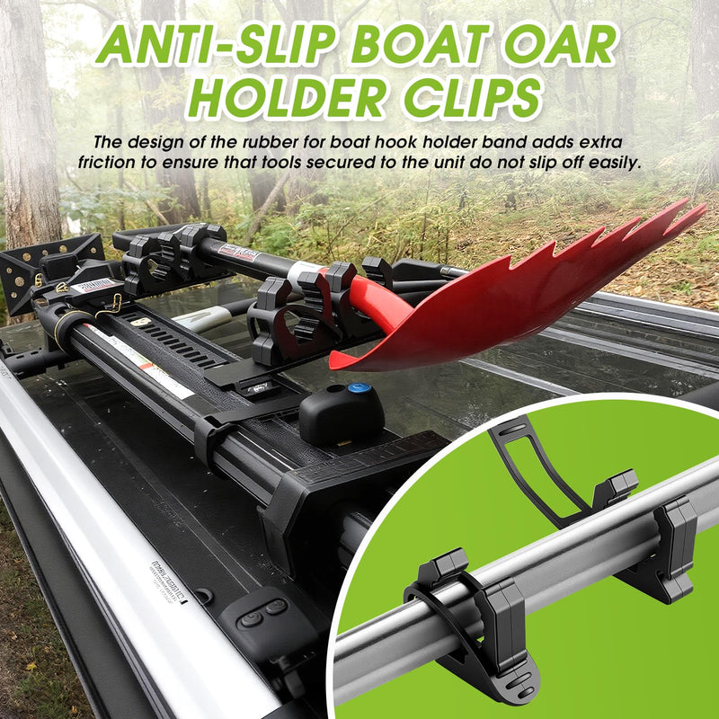 2PCS Boat Hook Holder with Rubber Spring Strap,3/4'' to 2'' Diameter Quick Release Boat Hook Oar Spring Clips for Boat Hook, Oar Mounts,Boat Net, Gaff, Anchor Pole,Push Pole, Tools 4PCS