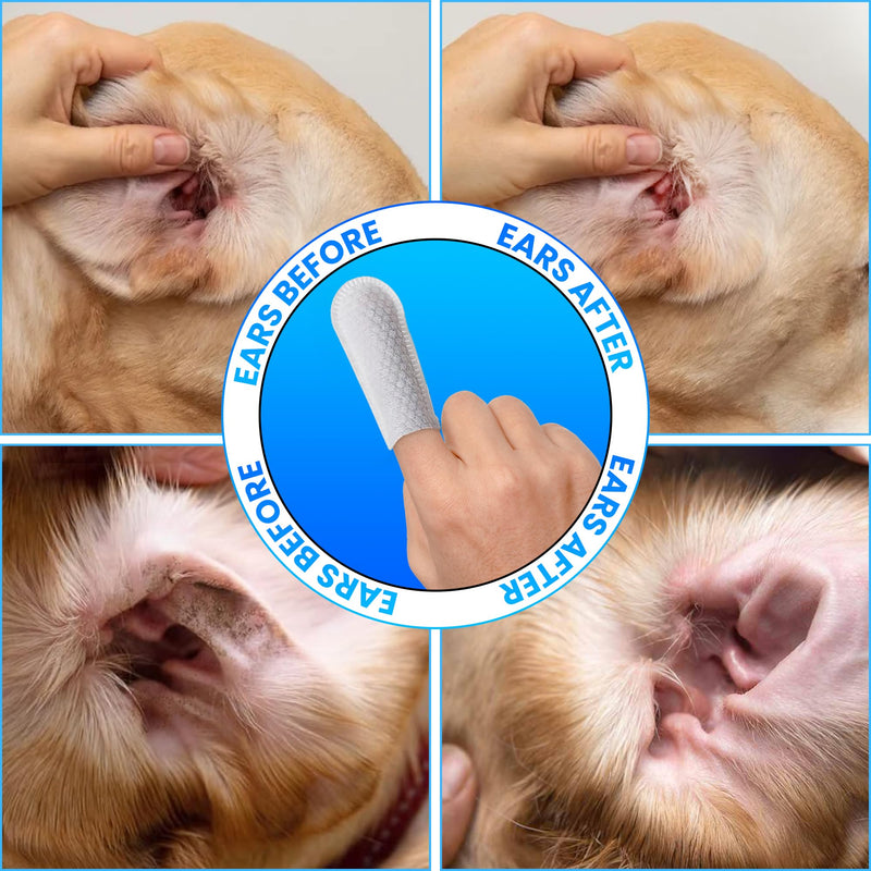 Zenpaws Dogs & Cats Ear Cleaner Finger Wipes - Relieve Ear Itching & Inflammation - Reduce Dirt, Odor and Wax Build - Natural Ingredients - Sooths & Deodorizes – 50 Count - PawsPlanet Australia