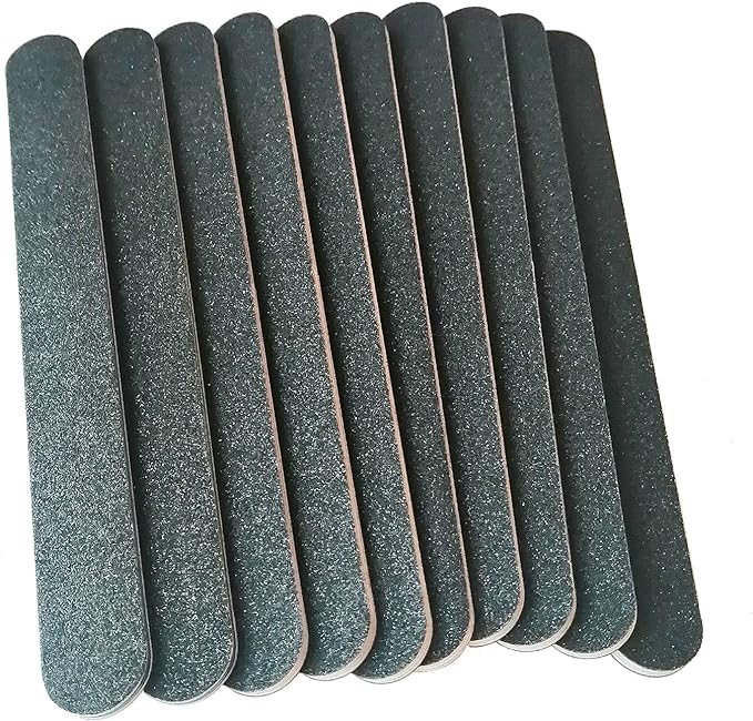 Set of 10 Nail Files, Double Sided Nail File, For Coarse and Fine Nails, Nail Care, File, Gel Nail File, Manicure Removal Tool, Unisex, Black (100/180 Grit) - NewNest Australia