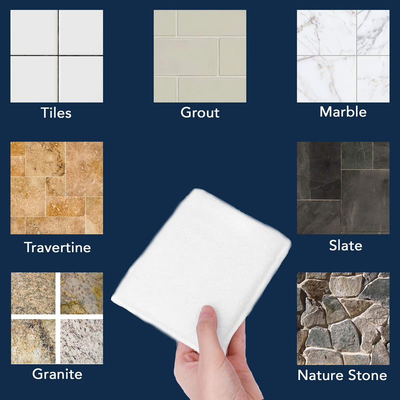 Professional Microfiber Sealer Applicator Pad – The Perfect Tool to Apply Sealer to All Natural Stone and Tile Like Marble, Granite, Concrete & Slate (White) 6 White - NewNest Australia