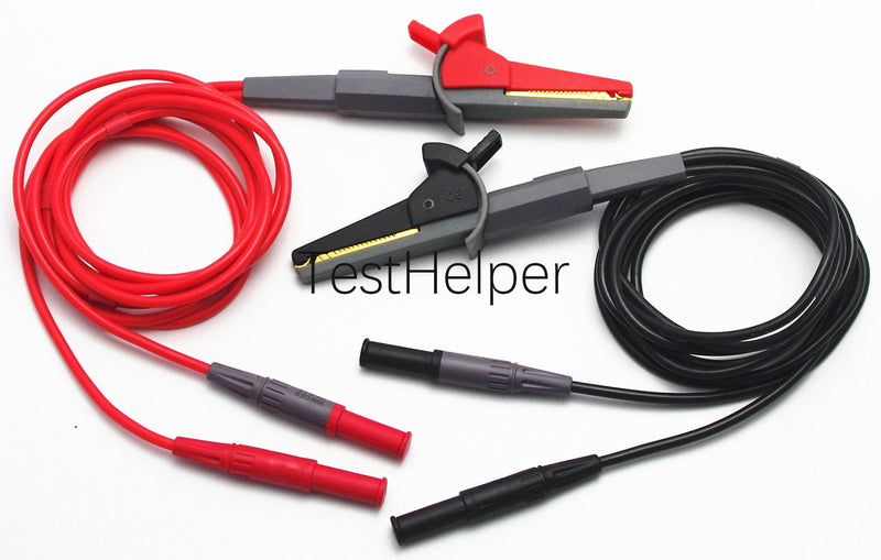 TL200 LCR Meter Tester 4 Four Wire Silicone Test Leads Lead Terminal Kelvin Clip Alligator with 4mm Banana Plug