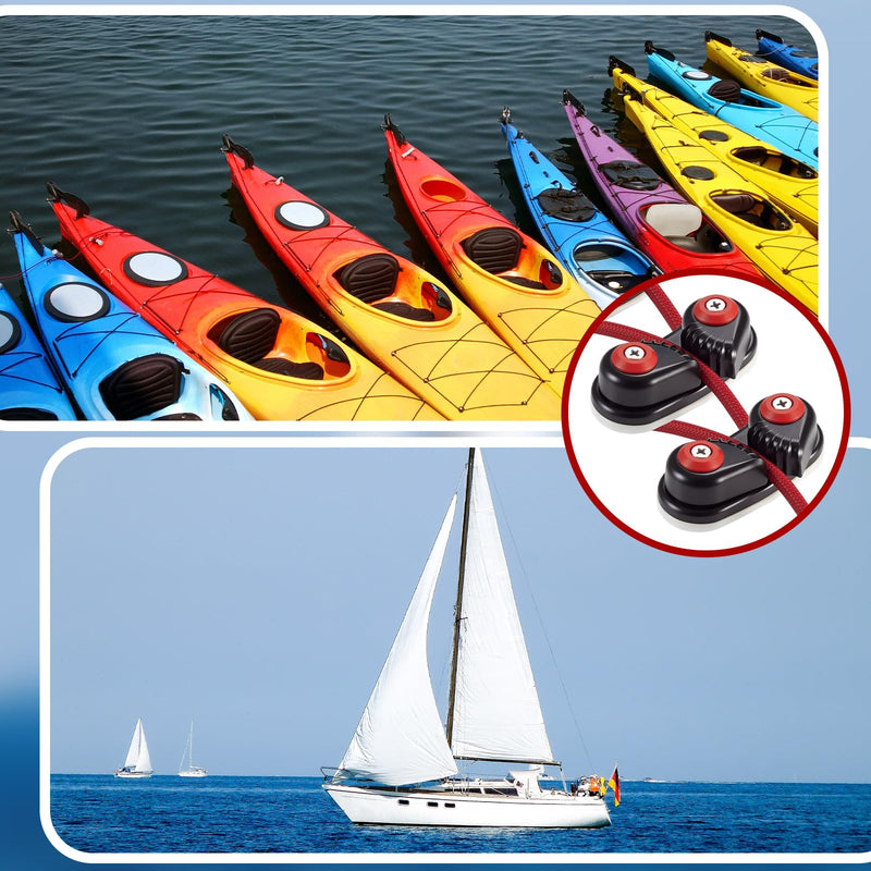 Kayak Cam Cleats Rope Cam Rope Cleat Lock Aluminum Cams Cleats Fast Entry Boat Dock Cleat for Line Sizes Upto 5/8-inch for Sailing Sailboat Kayak Boat Canoe Dinghy 3