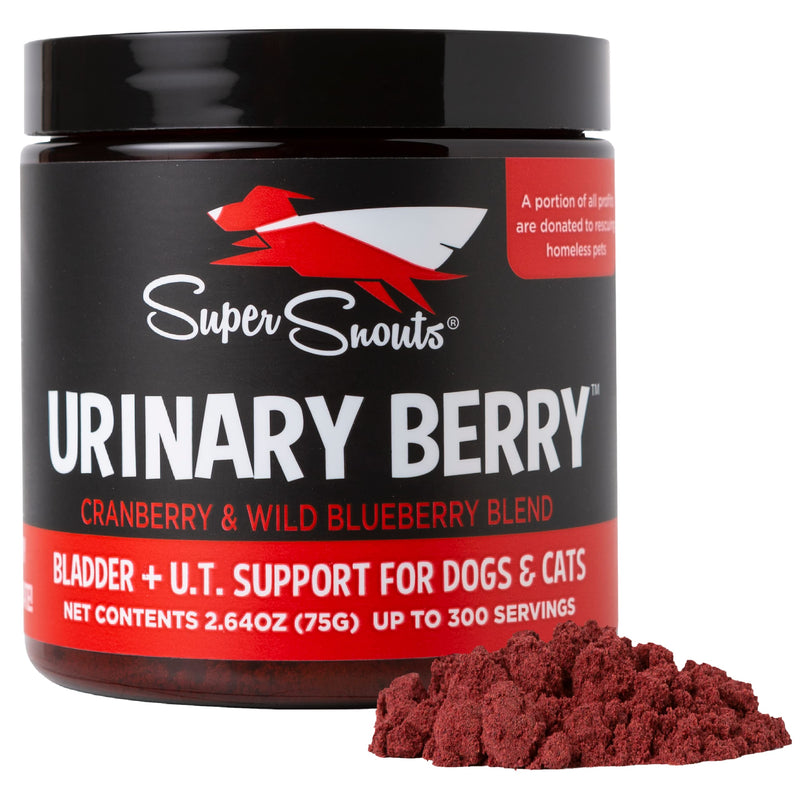 Super Snouts Urinary Berry Urinary Tract Supplements for Dogs & Cats, Made in USA, US & Canadian Blueberry & Cranberry Powder, UTI, Kidney Health Support, Bladder Support for Dogs (2.63 oz, Pack of 2) - PawsPlanet Australia