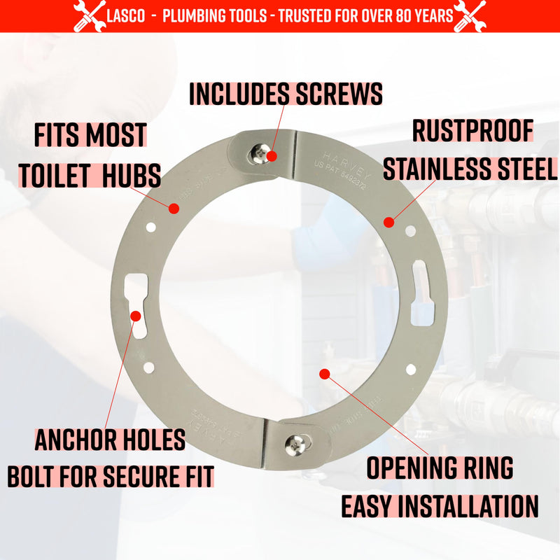 Lasco Toilet Flange Repair Stainless Steel Split Ring 1 Pack