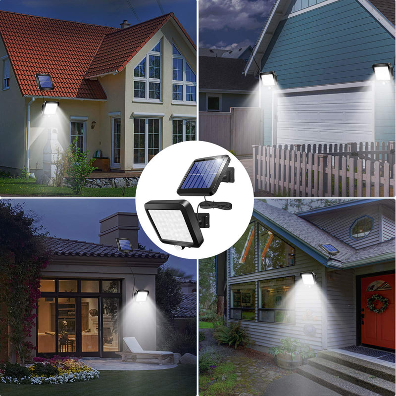 Solar Wall Lights Outdoor with Motion Sensor, Shuniu 56 LEDs Ultra Bright IP65 Waterproof Separable Solar Porch Light, 16.4 ft Cord Solar Security Light for Patio Yard Deck Garage Driveway Porch Fence 1 Pack