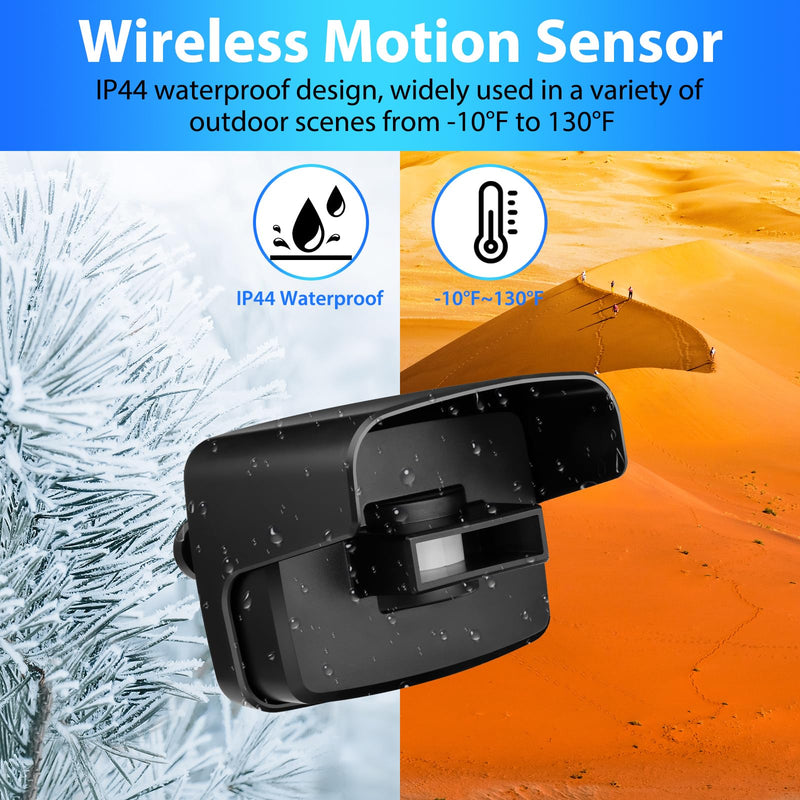 Wireless Driveway Alarm, Outdoor Weatherproof Motion Sensor & Detector with 600ft Range, Microwave Infrared Home Security Alert System for Driveway/Garage/Indoor/Outdoor A 1 Receiver+1 Sensors