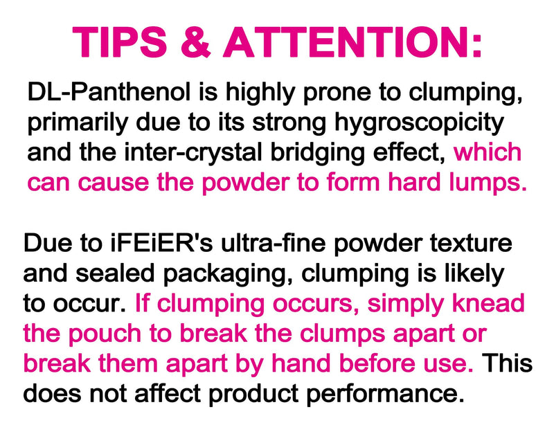 iFEiER Pure DL-Panthenol Powder 5oz (142g) Bulk Size– Cosmetic Grade, Water-Soluble B5 for Skin & Hair Care, Ingredient for DIY Creams, Shampoos & Lotions 5oz (142g)