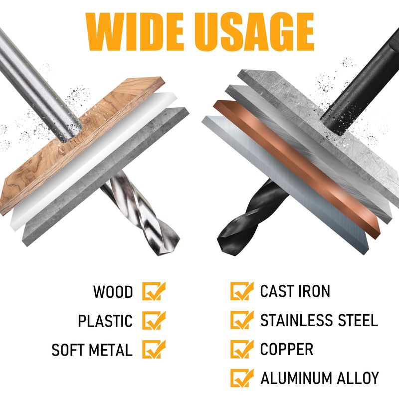 1/4 inch Pilot Drill Bit High-Speed Steel Bit HSS for Hole Saw Arbor 12pcs Use in Wood, Metal. DR-12pcs