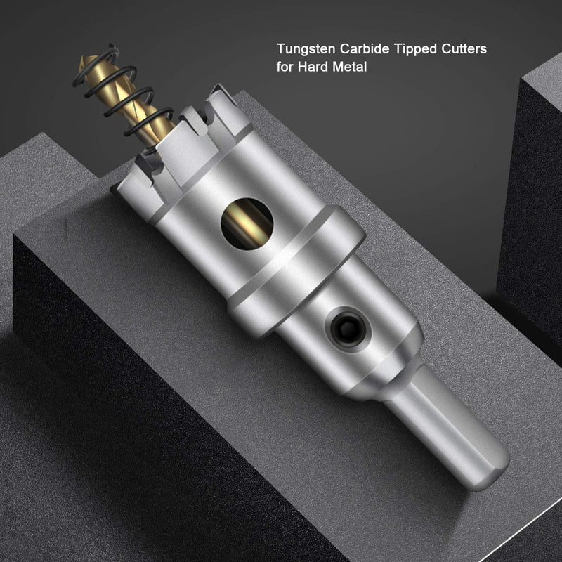 ASNOMY Tungsten Carbide Tipped Hole Saw Drill Bit for Hard Metal, 3-7/8 Inch T.C.T Hole Saw Cutter with 2pcs Titanium-Plated Pilot Drill bit for Metal, Steel, Iron, Wood, Plastic 98mm | 3-7/8''