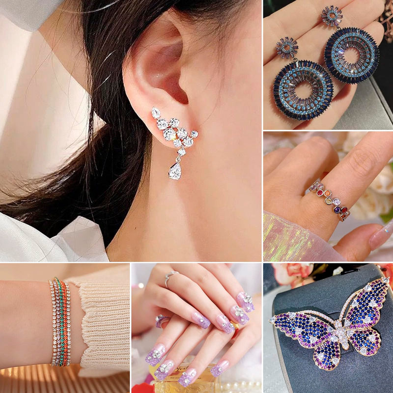 Cheriswelry 180pcs Glass Rhinestone Cabochons Mini Birthstone Gem Faceted Cabochon Pointed Back Diamond Shape Colorful Shiny No Hole Beads Charms for Pendant Earring Bracelets Necklaces Jewelry Making