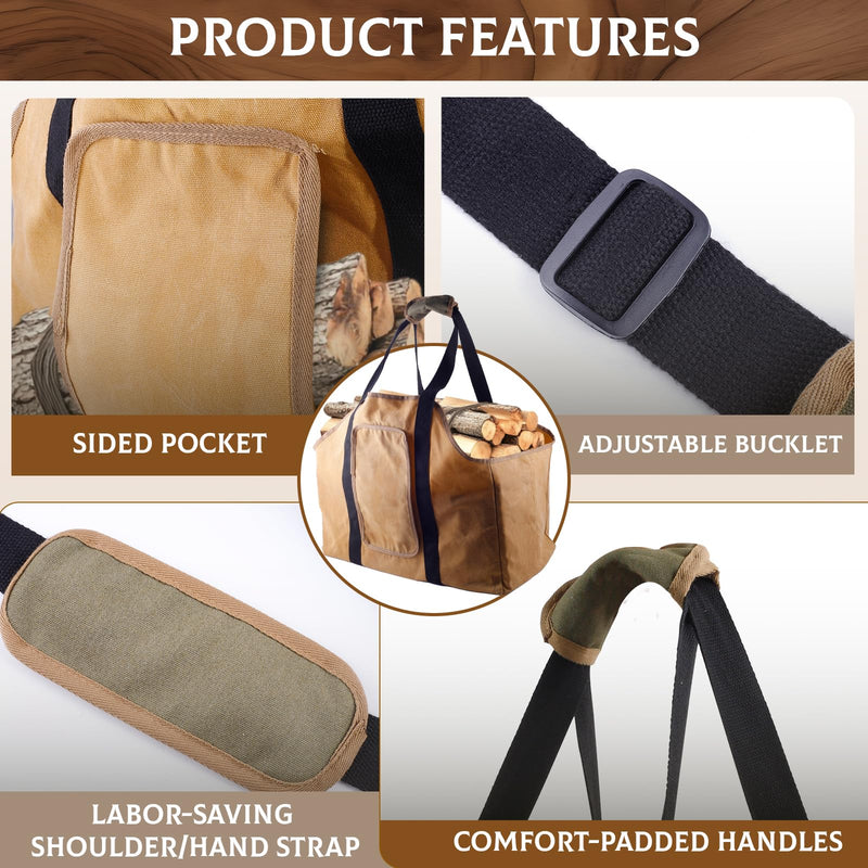 Extra Large Firewood Carrier Ergonomic Wood Carrier for Firewood