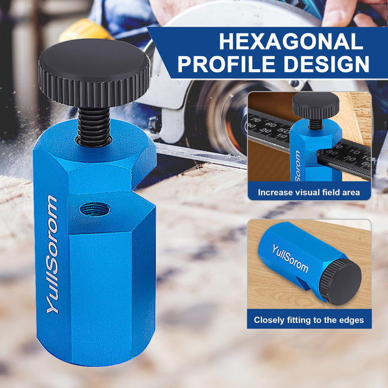 Tall Stair Gauges for Framing Square with Holder and Carabiner Stair Guage Knobs Tool for Circular Saw,Stair Guides Perfect for Rafter Gauge Clamps Blue kit