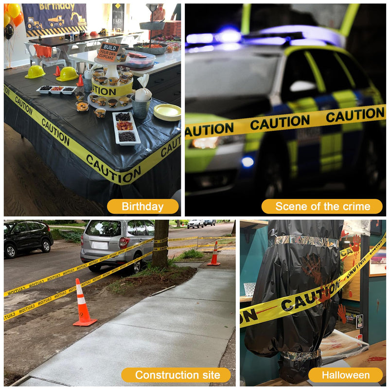 Yellow Caution Tape Roll, CARGEN Crime Scene Barricade Safety Warning Tapes for Bloody, Spy, Caution Birthday, Crime Scene Props or Yellow Funny Halloween Party Decor Decorations, 3 Inch x 328 Feet 328FT