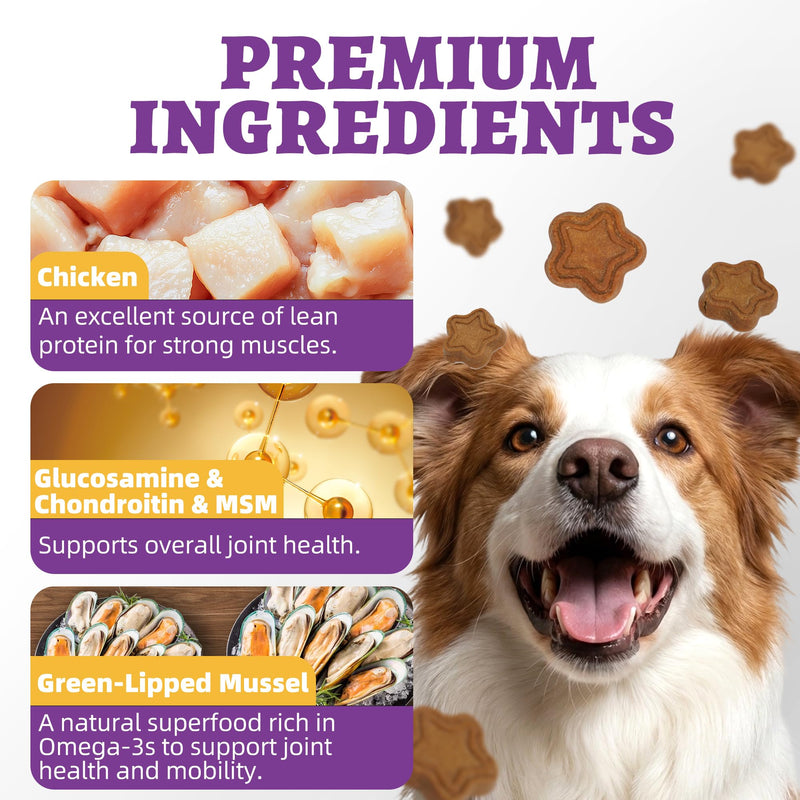 Just Try 15 OZ Glucosamine Dog Treats Joint Support for Dogs Hip and Joint Health Mobility Supplement Puppy Training Treats Healthy Dog Treats