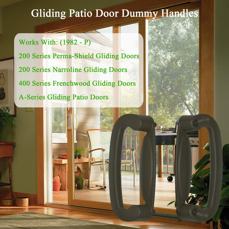 Gliding Patio Door Dummy Pull Handles Compatible with Andersen Tribeca Style OEM Part #2562035, 2573603 & #2573605, 5-1/2" Hole Centers, Non-Handed, Stone Diecast