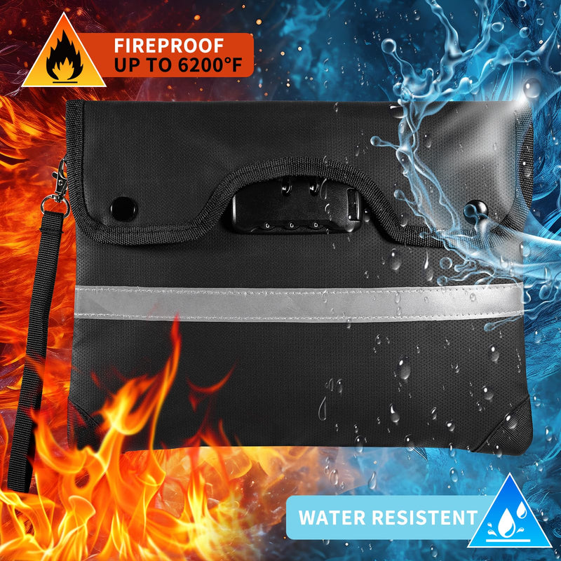 HOMELYLIFE Fireproof Money Bag,A4(15*11.8'') 6200°F Fireproof,Waterproof,Extra Thick Fireproof Cotton Lined for Home/Office Use,Secure Storage for Valuables,ash,Contracts,Jewelry & Important Documents A4 (15*11.8*1in)