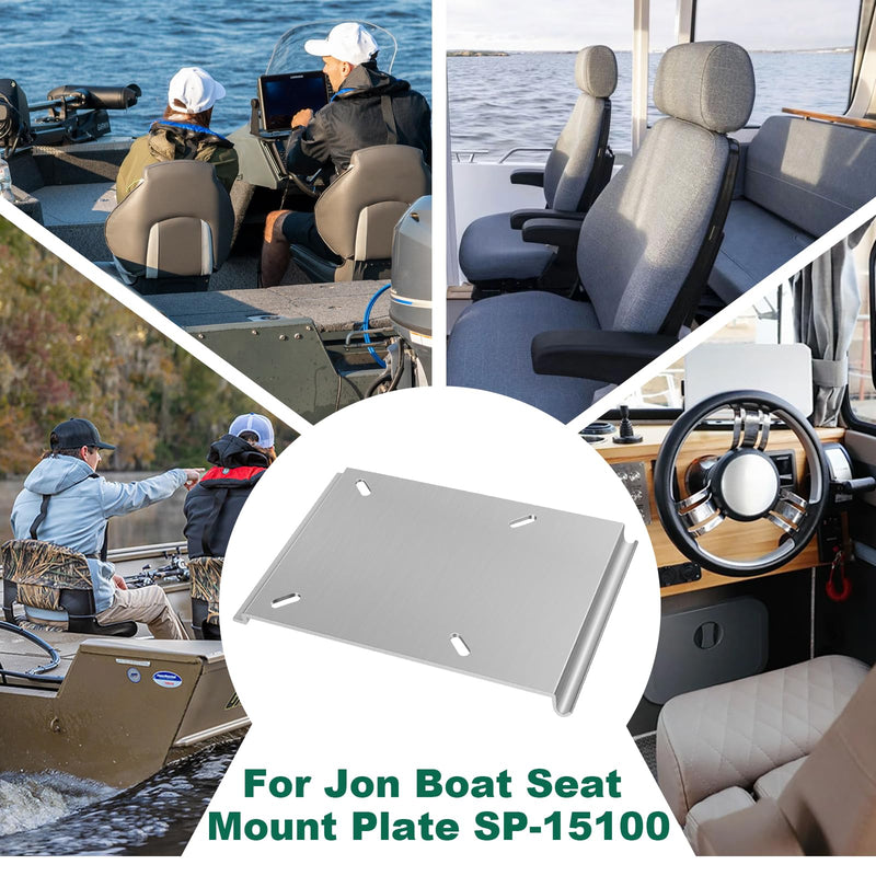 Boat Seat Mount Plate for Attwood SP-15100 Style Seat Mounting Base Bracket for 15 Inch Rails Jon Boat Bench Seat Mount Hardware Kit Aluminum Bench