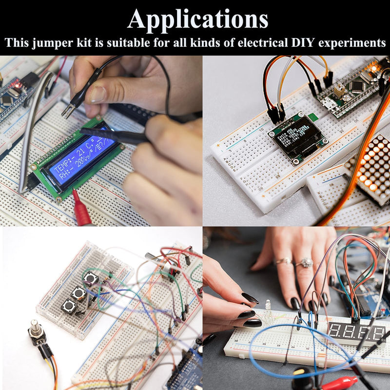 560Pcs Breadboard and Jumper Wire kit PCB Circuit Board Assortment,14 Different Lengths Breadboard Jumper Wires with Breadboard and Tweezers,Suitable for Electrical DIY Experiments 560Pcs+Breadboard