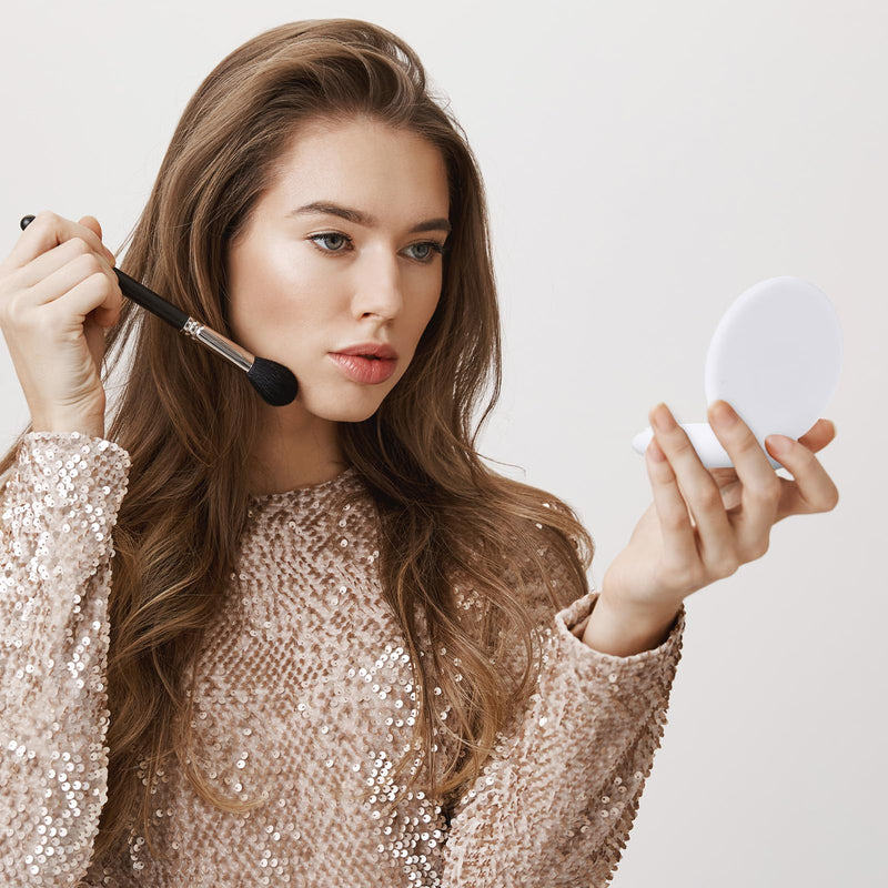 72 Pcs Mini Compact Mirrors Bulk, Portable Round Folding Makeup Mirror Set for Purse Travel Women Daily Use White