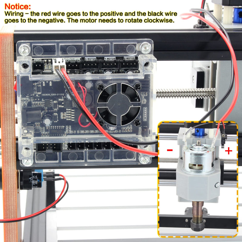 RATTMMOTOR 3-Axis Update GRBL 1.1f CNC Controller with Emergency and Limit Switch Fuction, CNC Router Engraver Machine GRBL Controller Board with Fan Cooling for CNC Wood Router Machine Black