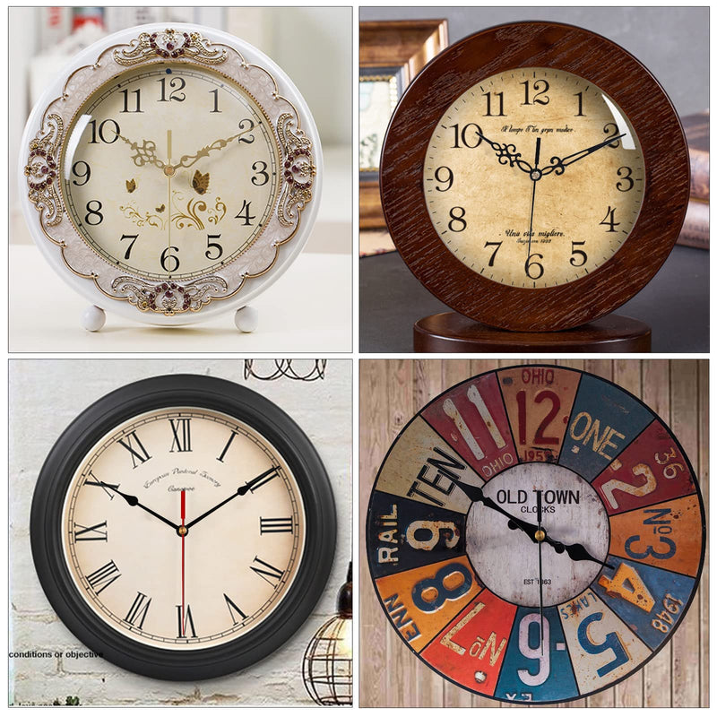 EMOON 6 Pieces Clock Mechanism Replacement Kit with 9 Pack Clock Hands, Silent Sweep Clock Motor Kit Battery Operated for Clock Repair DIY Replacement, Custom Clock Total Shaft Length 7/8 in