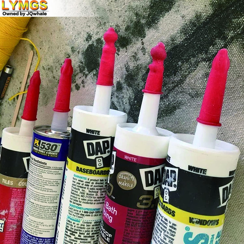 Universal Fit Caulk Tube Latex Sealing Caps, Caulk Saver Cover Sealer for Sealing and Preserving Open Caulking Tube, Red 10 Pack
