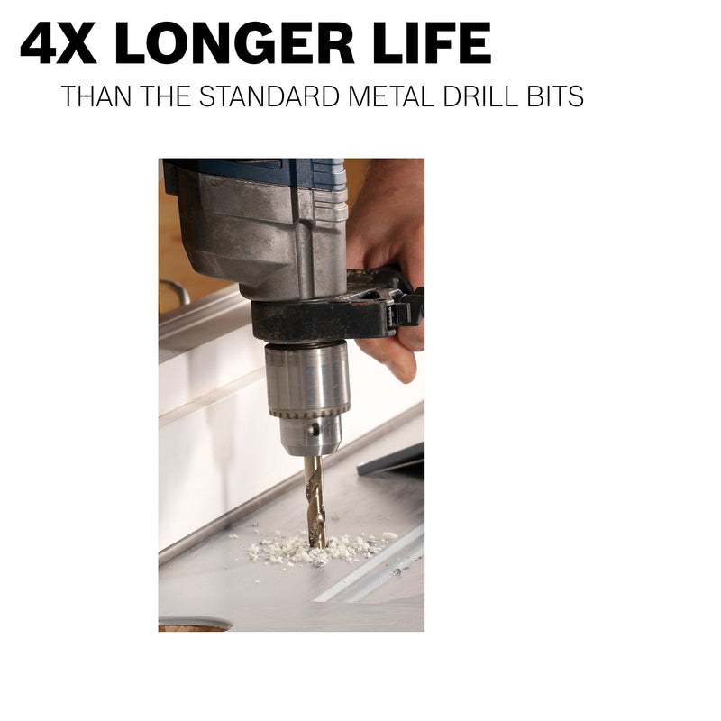 BOSCH CO2135 1-Piece 1/8 in. x 2-3/4 in. Cobalt Metal Drill Bit for Drilling Applications in Light-Gauge Metal, High-Carbon Steel, Aluminum and Ally Steel, Cast Iron, Stainless Steel, Titanium 1/8" x 2-3/4"