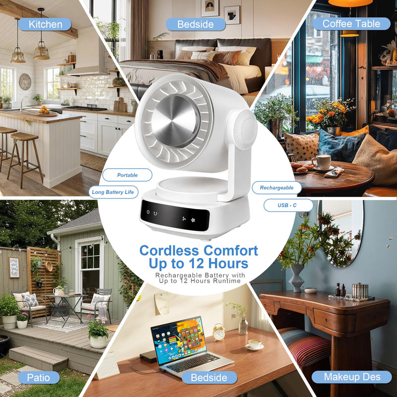 Air Circulator Fan for Bedroom, 40FT Whole Room Airflow