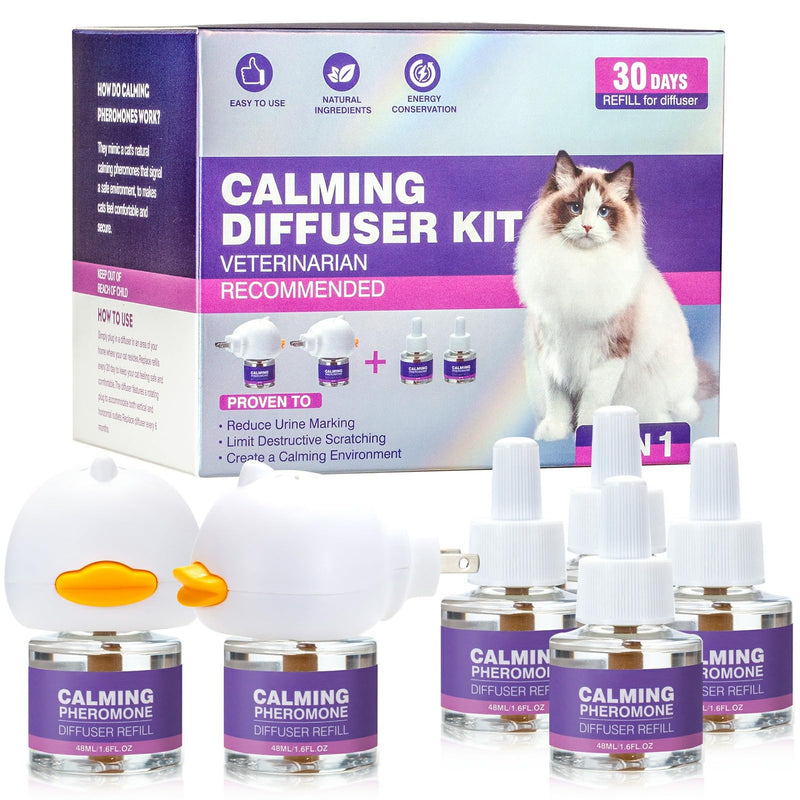 Tcllka Relieve Anxiety Stress Cat Calming Diffuser Comfort for Cats Fits All Cats