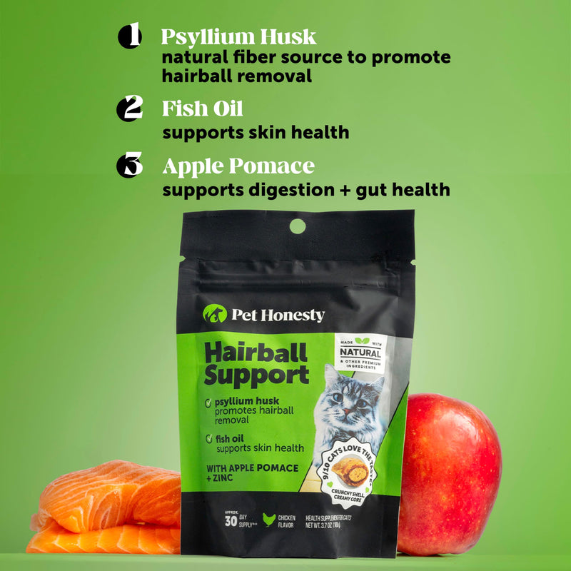 Cat Skin & Coat Health & Hairball Support Virtual Bundle: Omegas & Biotin Chews for Shiny Coat & Furball Remedy (Chicken 30-Day Supply)