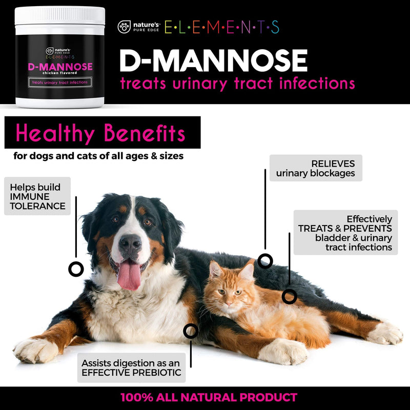 D-Mannose Supplement with Real Chicken for Dogs and Cats. Use for Immediate and Preventative Treatment of Bladder and Urinary Tract Infections UTIs. Stop Kidney Stones. Extra Strength 115 Grams. - PawsPlanet Australia