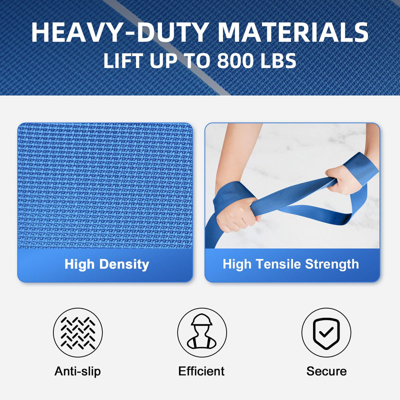 Ytonet Moving Straps, 2-Person Lifting and Moving System with 12 Comfortable Thickened Sponge Pads, Lifting Straps for Moving Furniture, Appliances, Heavy Objects up to 800 lbs, Blue - NewNest Australia