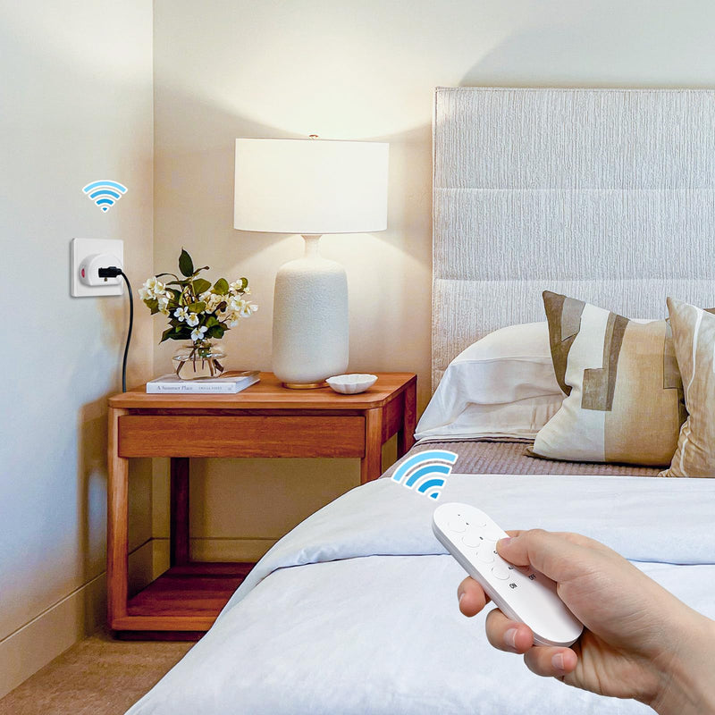 Wireless Remote Control Outlet, SURNICE Mini Remote Light Switch 10A/1200W for Christmas Lights, Up to 130 FT Long Range, FCC and ETL Certified 1T+3R
