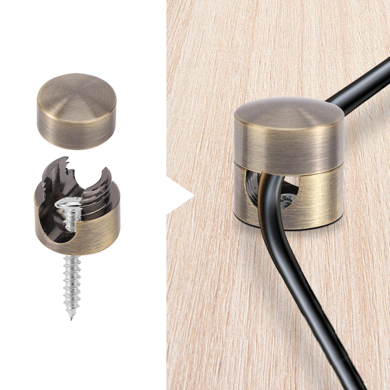 3pcs Cable Anchors for Desk, Phone Charger Cord Holders Metal Adhesive Cable Management Clips Aluminum Wire Organizer for Office Home Desktop Wall Nightstand (Bronze) Bronze