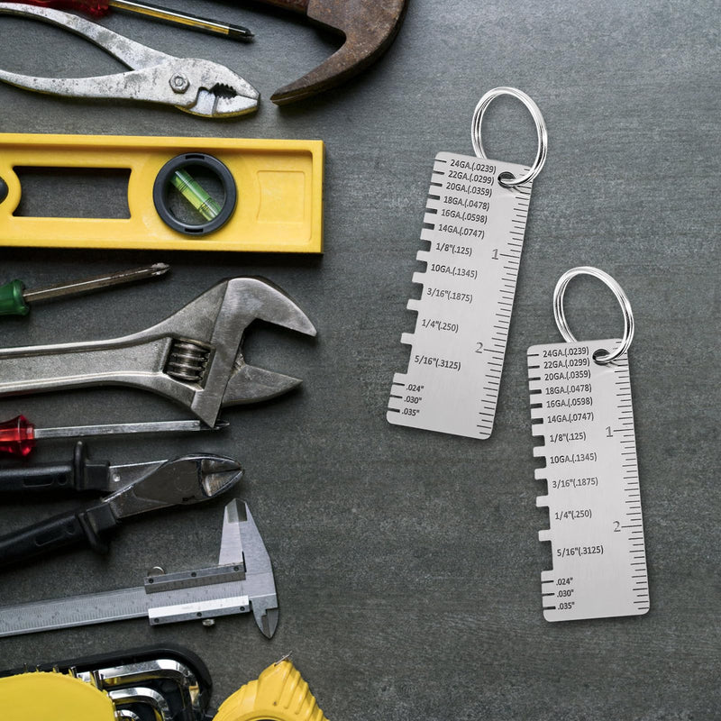 4pcs Gauge Metal Sheet Thickness Gauge Metal Gauge Tool Stainless Steel Thickness Gauge One Sided Material Wire Thickness Gauge Plated Size Inspection Tool