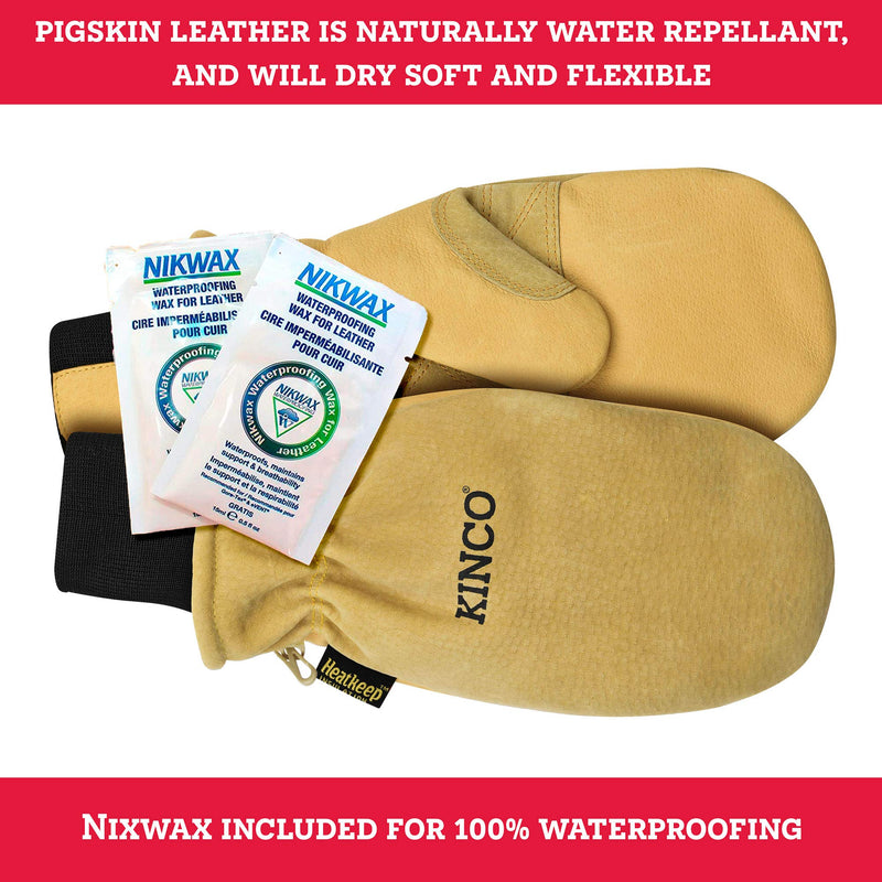 Kinco - Premium Leather Work and Ski Mitt with Nikwax Waterproof Wax, (901T) X-Large (Pack of 1) Pigskin