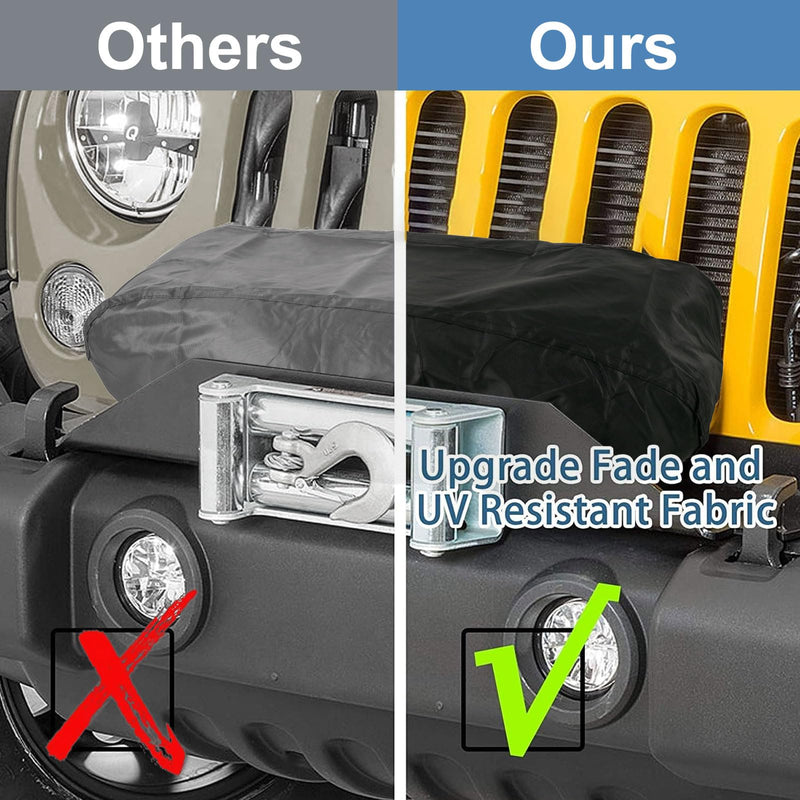 Winch Cover, Winch Cover Waterproof, Heavy Duty 600D Oxford Fabric Winch Covers for 8500-17500 lbs Electric Winch, Dustproof Sunproof UV Resistant Tear Resistant Durable, 22″ x 9.8″ x 7.5″