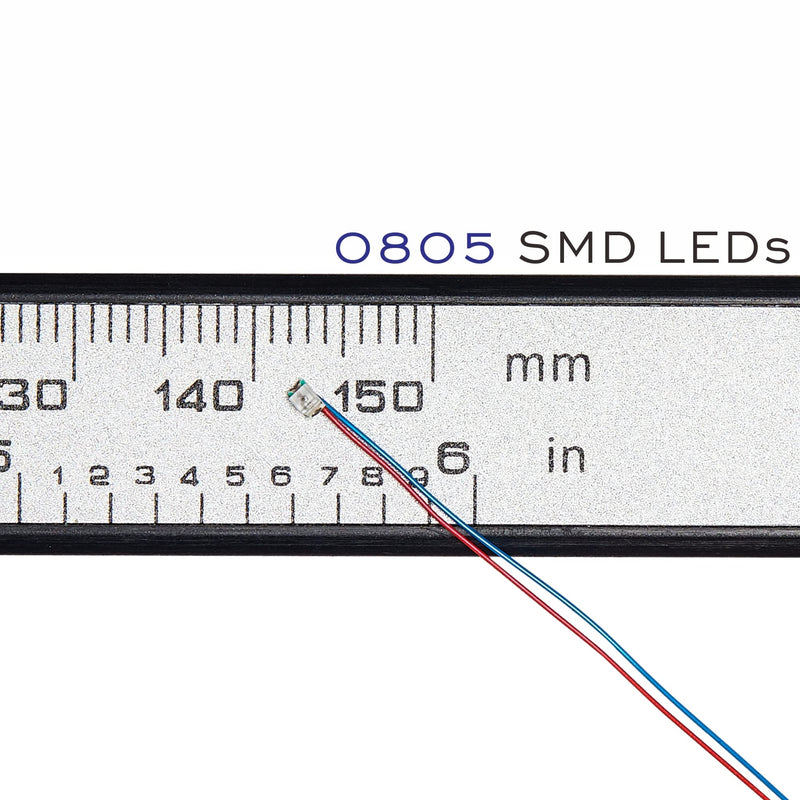 100pcs Pre-Wired Micro LED Pre-soldered 0805 SMD LEDs with Assembly Accessories for Beginner Model Building(Mix 10 Colors - 100pcs) Mix 10 Colors 100 Count (Pack of 1)