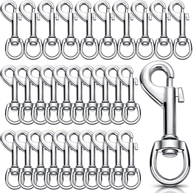 Therwen Swivel Snap Hooks for Dog Leash Heavy Duty 2.76 Inch Flag Hooks Clasp Single Ended Clip Hooks Multipurpose Bolt Snap for Keychain Camera Strap Linking Pet Leash (30) 30