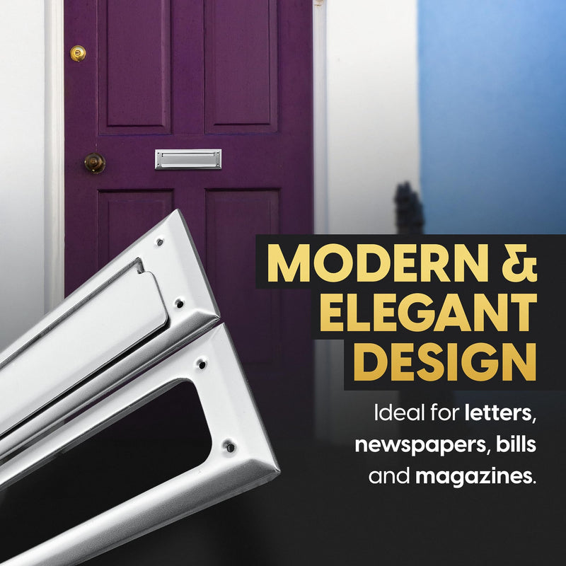 Solid Steel Satin Color with Spring Flap | Mail Slot Fits to Most Doors | Outer Size 10 Inches by 3 inches | Set with Front and Rear Piece and Screws Satin w/spring flap