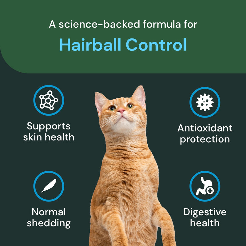 VETRISCIENCE Veterinary Strength Hairball Control for Cats - Cat Hairball & Digestion Support for Cats Skin & Coat Health Formula - Chicken Flavor - 60 Chews (Pack of 2) 60 Count (Pack of 2)