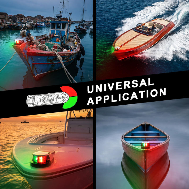 AnTom Marine LED Boat Navigation Lights, Red and Green Port & Starboard Signal Bow light, IP67 Waterproof 12V Teardrop USCG 2NM Visibility for Pontoon, Fishing, Bass Boat, Yacht