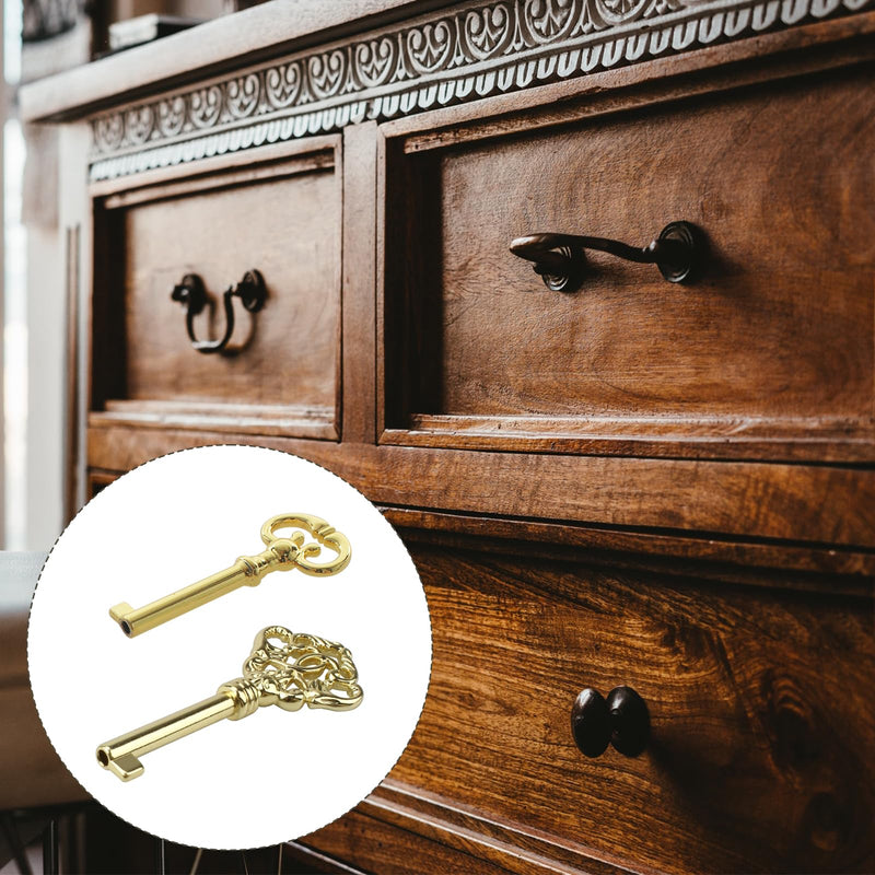 KYF2 KY7-2 Grandfather Clock Door Key,Solid Brass Skeleton Key for Ridgeway, Sligh, Emporer, Pearl, Seth Thomas, Grandfather Clock Doors, Cabinet Doors, Dresser Drawers, Desk