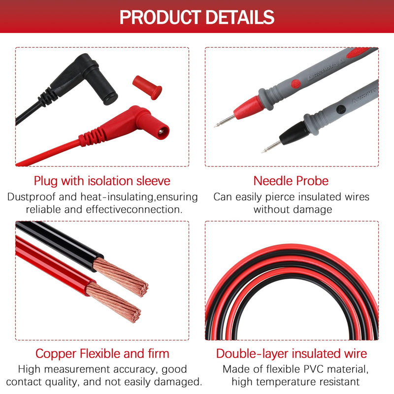 FLUTL75 Test Lead Set Fits for Multimeter Test Leads,with Removable Lantern Tips and Probe Tips